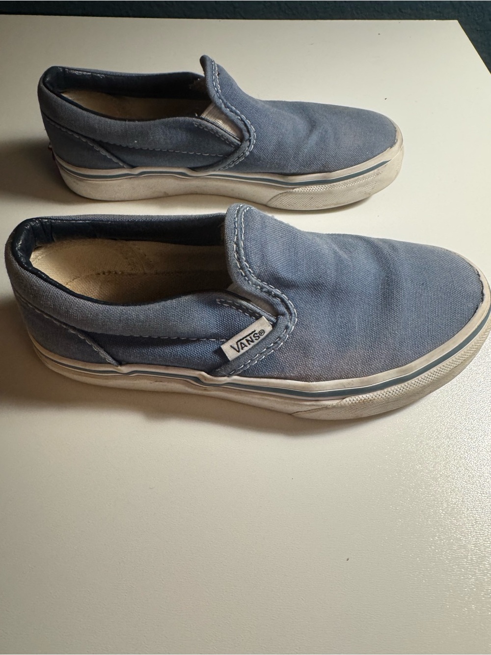 Vans Kids Slip-On Canvas Shoes - Blue - sz13